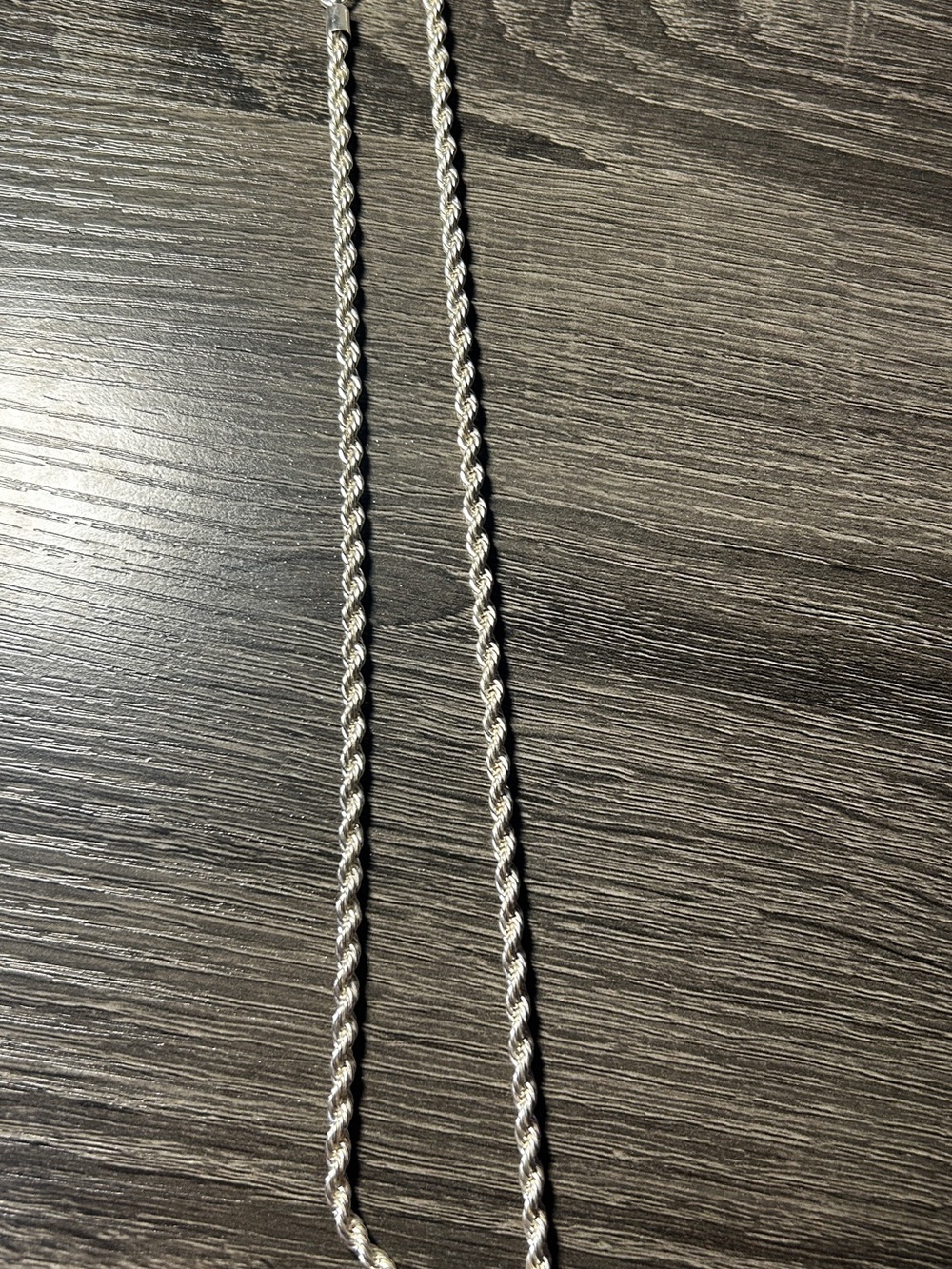 Sterling Silver Rope Chain Necklace - Silver